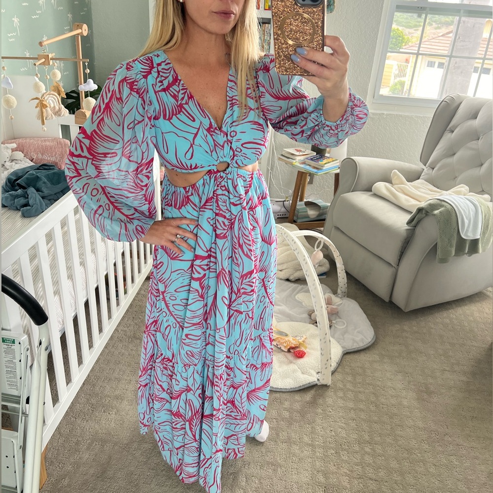 Jessica Simpson tropical maxi dress
